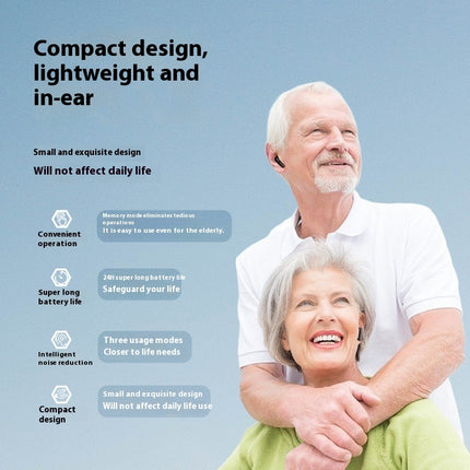 TWS Invisible Hearing Aid — 12hr, Type-C, Pair | Très Elite