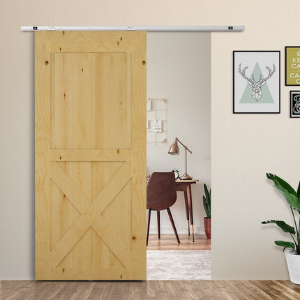 Peekaboo Studio 6FT Sliding Barn Door Hardware Kit - Easy Install, Dur
