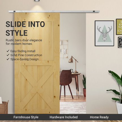 Peekaboo Studio 6FT Sliding Barn Door Hardware Kit - Easy Install, Dur