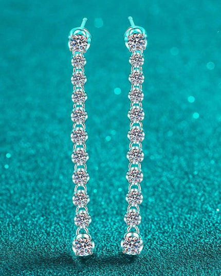 Opulent 1.18 Carat Lab-Created Diamond Sterling Silver Drop Earrings