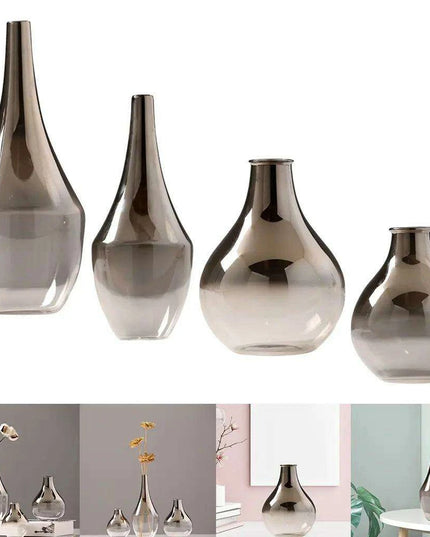 Sophisticated Ash Ombre Glass Vase - Chic Decorative Accent for Any Space