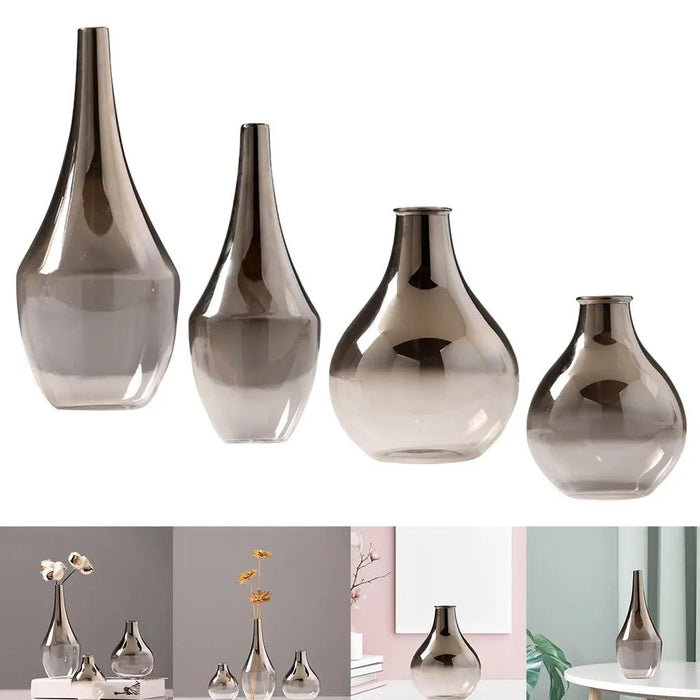 Elegant Ash Gradient Glass Vase - Versatile Home Decor Accent
