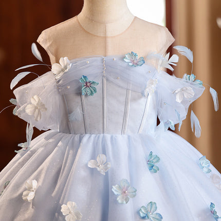 Peekaboo Studio Girl Flower Girl Wedding Dress with Piano Performance