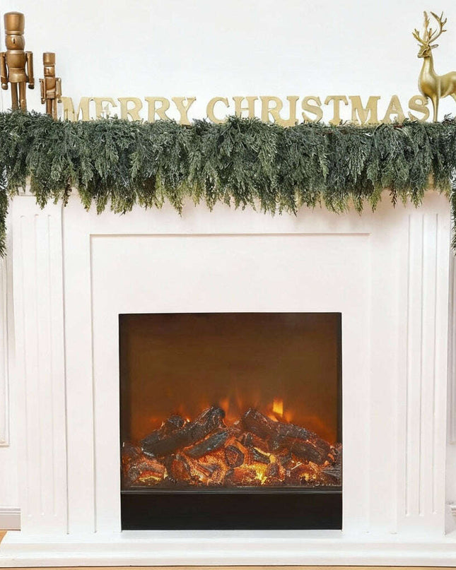 Christmas Pine Needle Garland Soft Rubber Feel Norfolk Pine Cypress Rattan