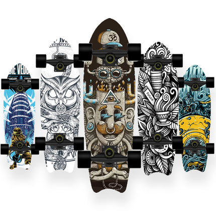 Single Warped Brush Street Board Fishtail Skateboard Maple Deck