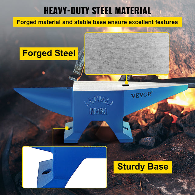 VEVOR 30KG Portable Steel Anvil - Rugged Cast Iron for Blacksmithing