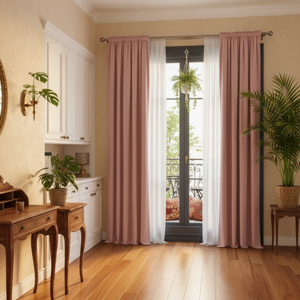 Soft Flannel Curtain Panels Set of 2, Room Darkening Curtains for Bedroom & Living Room