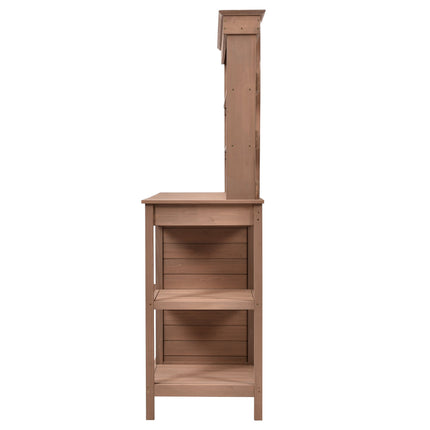 Room & Decor 66" Outdoor Farmhouse Wooden Potting Bench with Drawers &