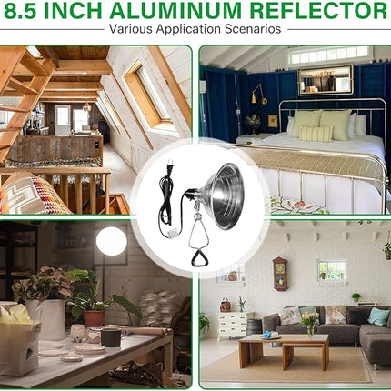 Room & Decor Clamp Lamp Light, 8.5" Adjustable Reflector, 150W, 4 Pack