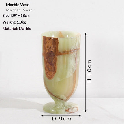 Marble Vase With Ancient Qing Jade Design In New Chinese Style Living Room Decor