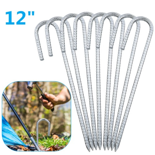 Peekaboo Studio 8PCS Heavy Duty J-Shaped Wind Stakes for Trampolines