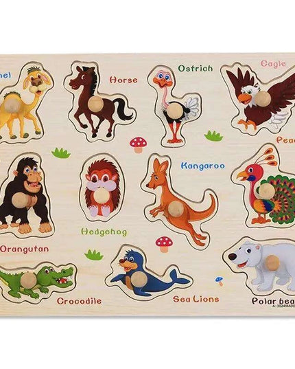 Interactive Montessori Wooden Puzzle Set - Fun Learning Toy for Early Childhood Development