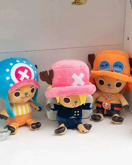 Charming Anime Plush Doll Set - Luffy, Chopper, Ace & Law - 25CM Collectible Figures for Kids and Loved Ones