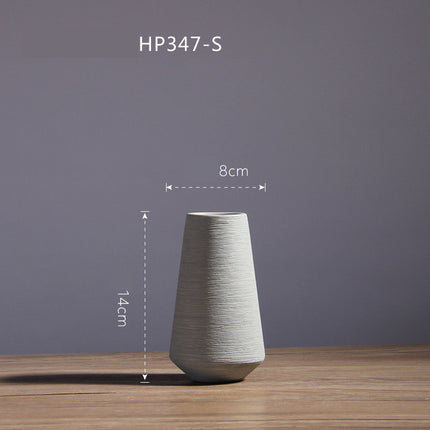 Hand Drawn White Porcelain Ceramic Vase Set For Minimalist Modern Home Decor
