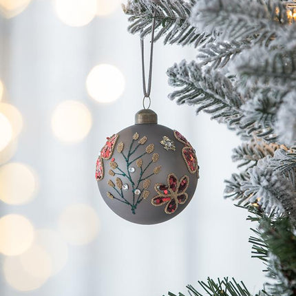 Room & Decor Set of 6 D3.9" Glass Christmas Ball Ornaments, Decorative