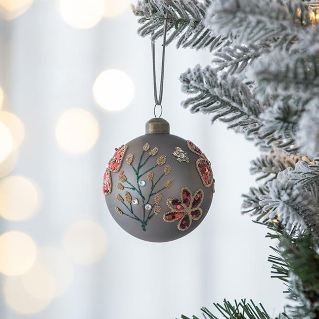 Room & Decor Set of 6 D3.9" Glass Christmas Ball Ornaments, Decorative