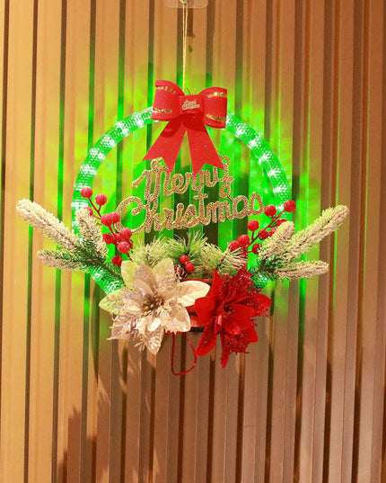 Christmas 30CM Luminous Garland Door Hanging Christmas Decorations