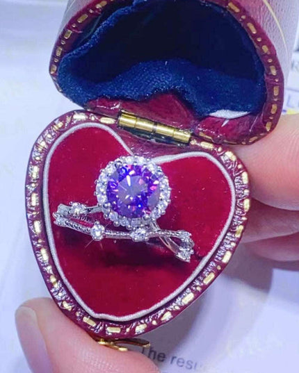 Elegant 1 Carat Lab Grown Moissanite & Zircon Silver Ring - A Luxurious Statement Piece