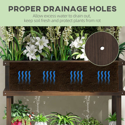 Outsunny Raised Garden Bed with Trellis & Drainage for Climbing Plants