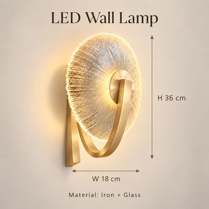Gold & Black LED Wall Sconce with Clear Glass Shade - 3000K Warm Light