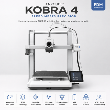 3D Printer — 600mm/s, FDM, Up to 4-Colour Printing