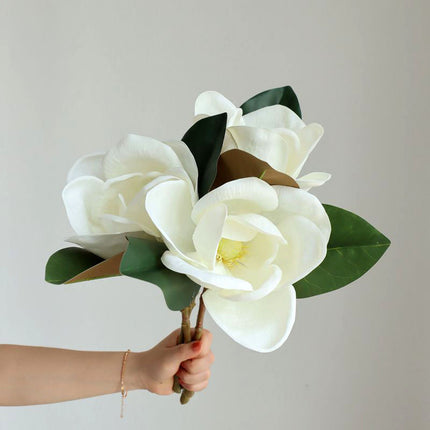 Peekaboo Studio High-End Laminated Large Magnolia Plastic Flower