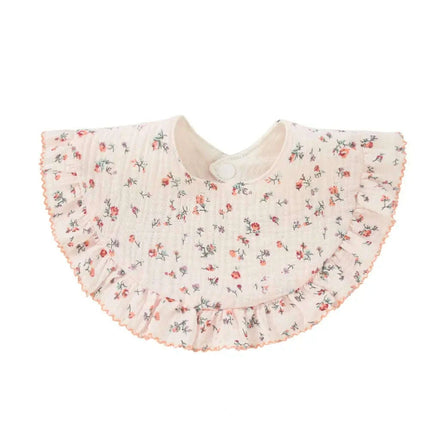Adorable Floral Lace Baby Bib - Soft Cotton Burp Cloth