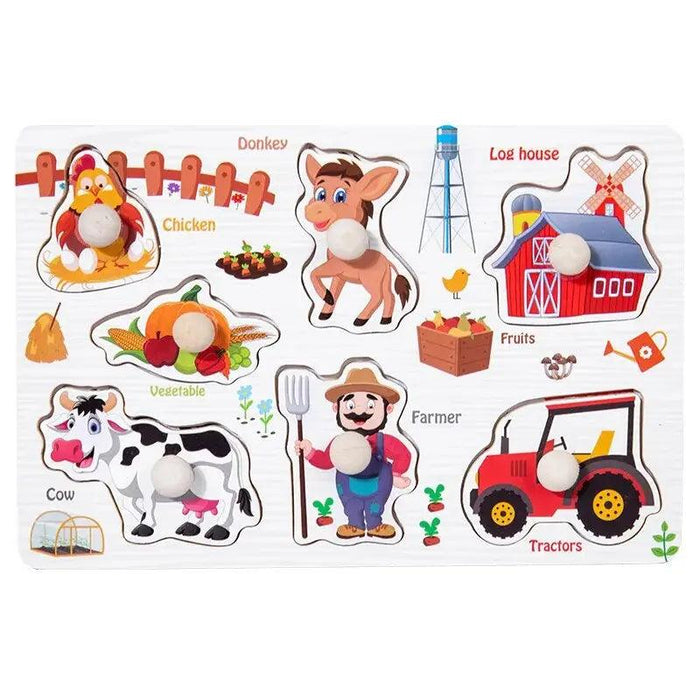 Wooden Toddler Puzzle Set - Interactive Montessori Learning Kit