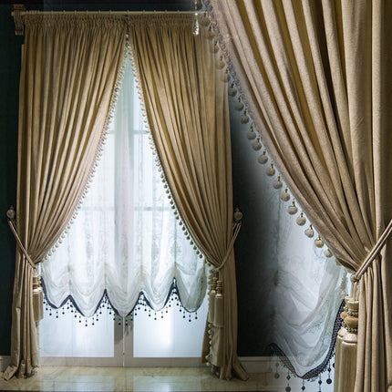 Peekaboo Studio Gray Velvet Blackout Curtains - European Style, Living