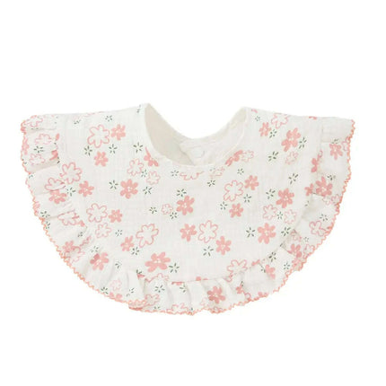 Adorable Floral Lace Baby Bib - Soft Cotton Burp Cloth