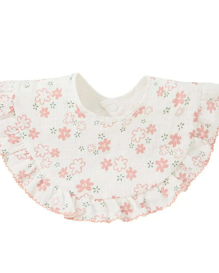 Adorable Floral Lace Baby Bib - Soft Cotton Burp Cloth