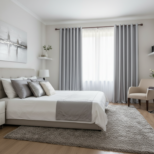 Peekaboo Studio Satin Curtain - Luxurious Soft Fabric, Elegant Drapery