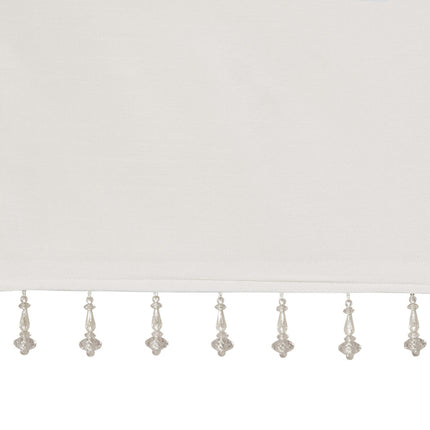Room and Decor Lightweight Faux Silk Beaded Valance, 50x26", White