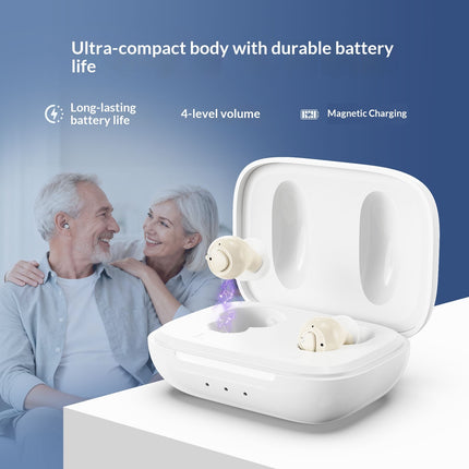 In-the-Ear Hearing Aid Pair — High-Capacity Charging Case, USB, Skin Tone | Très Elite