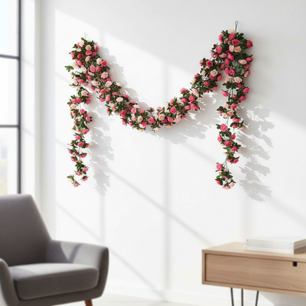Peekaboo Studio Artificial Rose Flower Vine - Realistic & Durable Desi