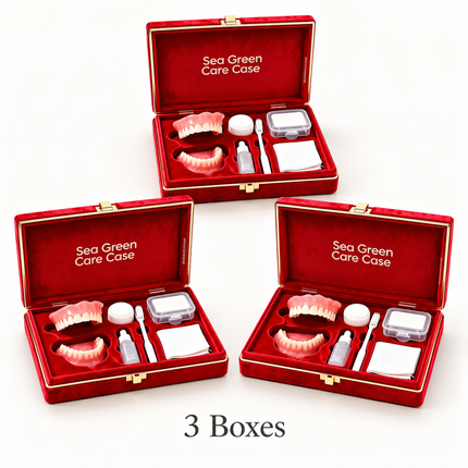 Silicone Full-Mouth Dentures Set — Complete Care Kit