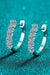 Radiant Lab-Diamond Hoop Earrings in 925 Silver with Rhodium Finish