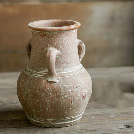 Vintage Earthenware Ceramic Vase With Mosaic Surface In Plain Pattern