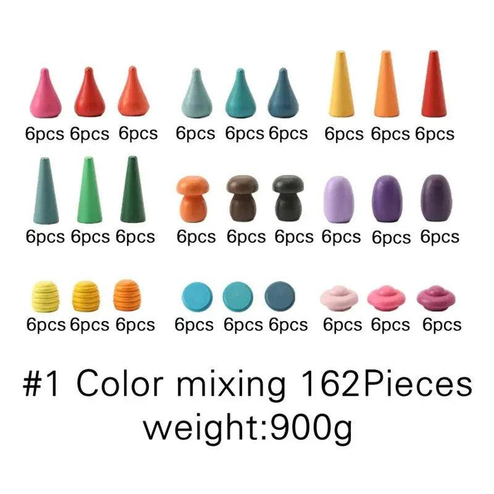 Colorful Wooden Building Blocks Kit for Creative Learning and Logical Development