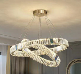 Light Luxury Crystal Living Room Chandelier Postmodern Round Stainless