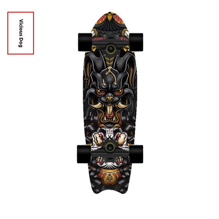 Single Warped Brush Street Board Fishtail Skateboard Maple Deck