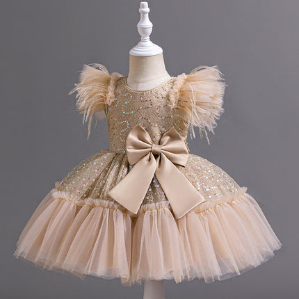 Peekaboo Studio Flower Children's Wedding Dress with Tulle Skirt, Summ