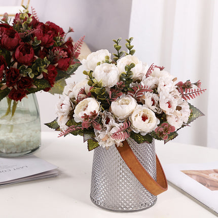 Peekaboo Studio Artificial Peony Bouquet - Realistic & Durable Decor