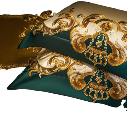 Peekaboo Studio European-Style Luxury Satin Embroidered Bedding Set