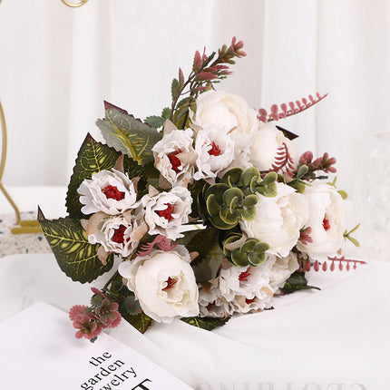 Peekaboo Studio Artificial Peony Bouquet - Realistic & Durable Decor
