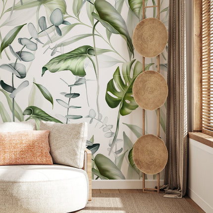 Plant Flower Pattern PVC Self Adhesive Wallpaper Moisture Proof Stain Resistant