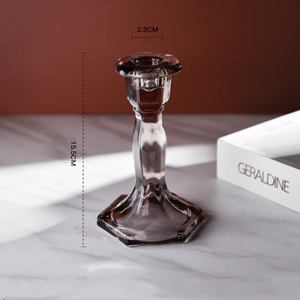 European Style Retro Wedding Long Pole Glass Candle Holder
