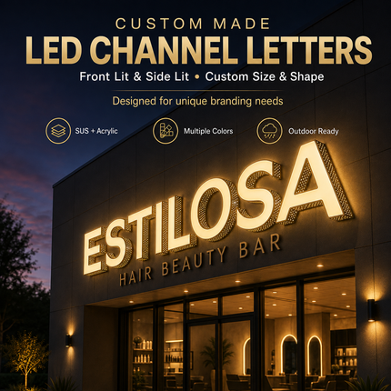 Custom Front & Side Lit LED Channel Letters Sign — Exterior Business Signage LED Signs custom-made-front-lit-side-lit-led-channel-letters-signs-perforated-shop-signs-exterior-use Business & Industrial > Retail & Hospitality > Signage
