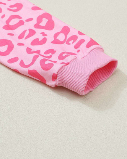 Chic Satin Pink Leopard Print Pajama Set with Bow and Shorts for Ultimate Comfort