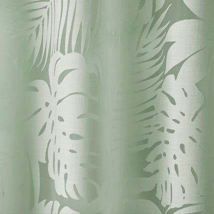 Room & Decor Palm Leaf Burnout Window Sheer, Sage Green, 50x95", Light